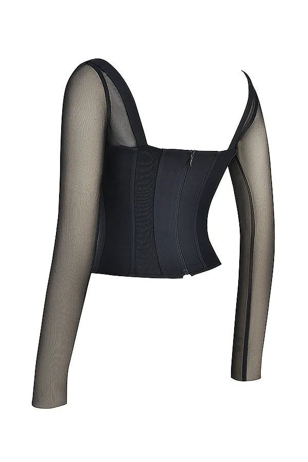 Araminta Black Long Sleeve Corset