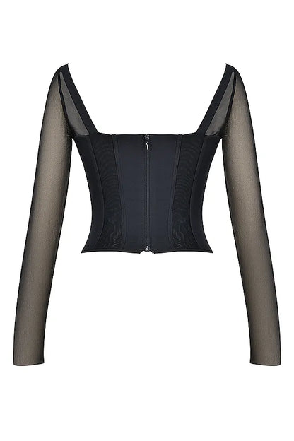 Araminta Black Long Sleeve Corset