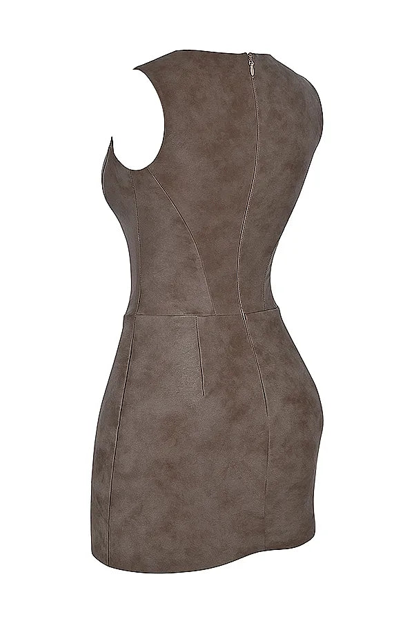 Pandora Mocha Corset Mini Dress