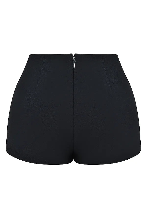 Tahni Black High Waisted Shorts