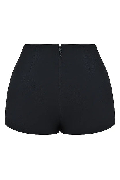 Tahni Black High Waisted Shorts