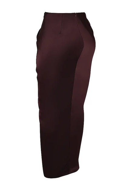 Vesper Rich Brown Maxi Skirt