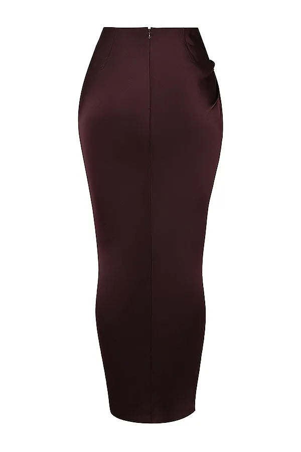 Vesper Rich Brown Maxi Skirt
