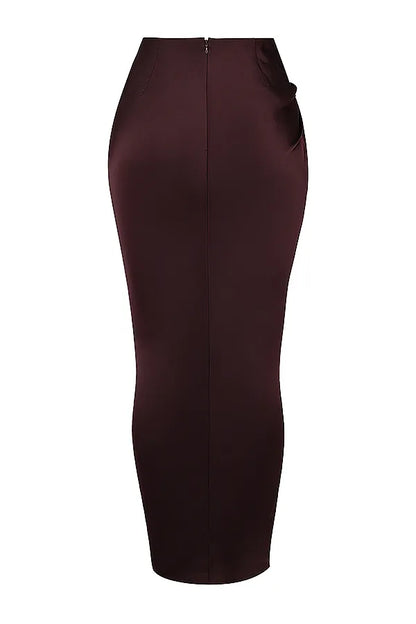 Vesper Rich Brown Maxi Skirt