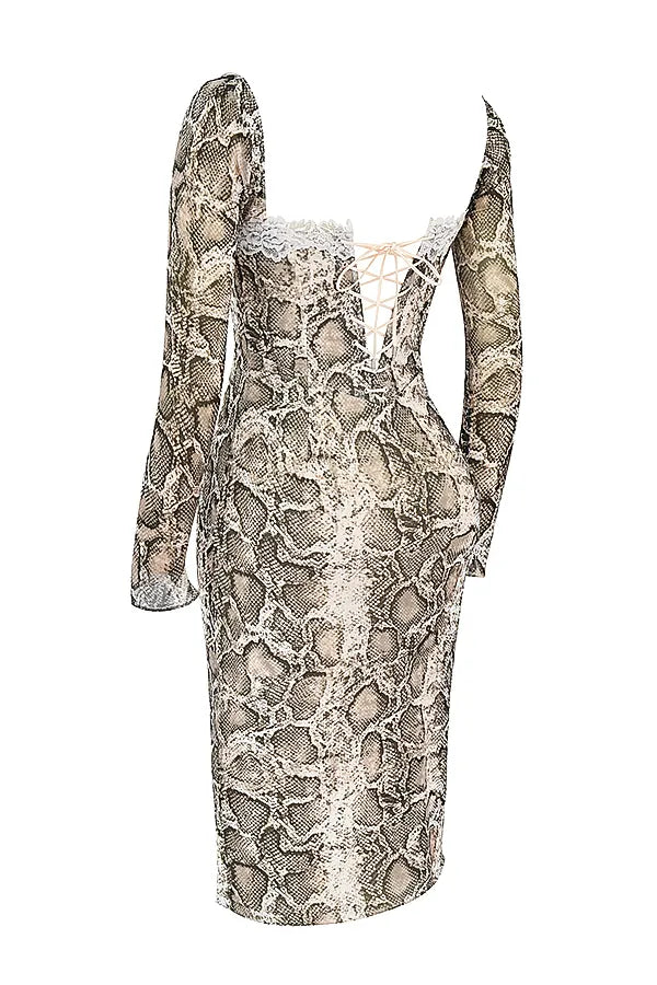 Seraphina Snake Print Corset Dress