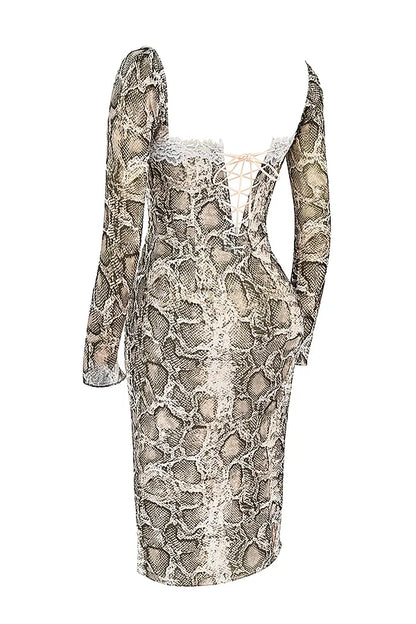 Seraphina Snake Print Corset Dress