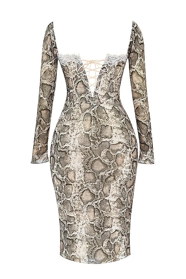 Seraphina Snake Print Corset Dress
