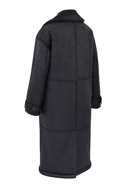 Deiji Grey Vegan Shearling Coat