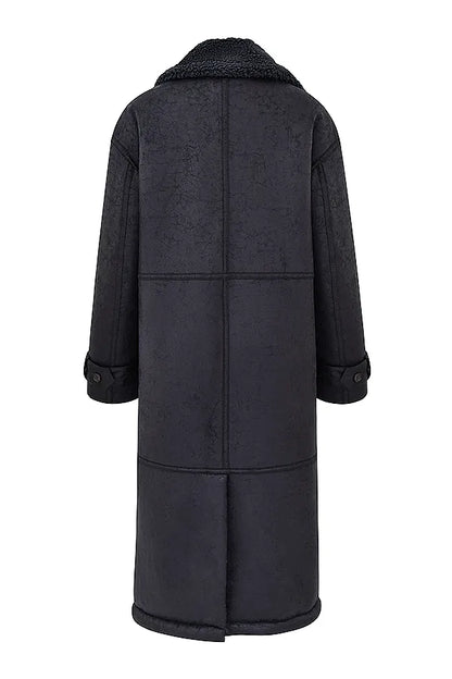Deiji Grey Vegan Shearling Coat