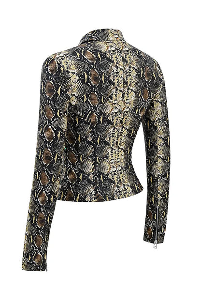 Vani Snake Print Fitted Jacket