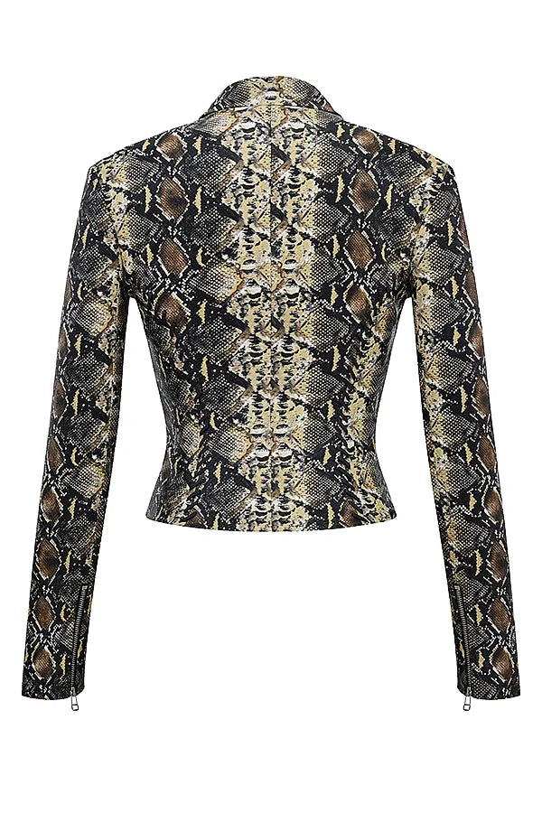 Vani Snake Print Fitted Jacket