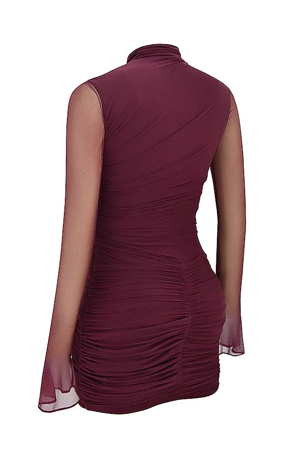 Lucasta Mulberry Gathered Mini Dress