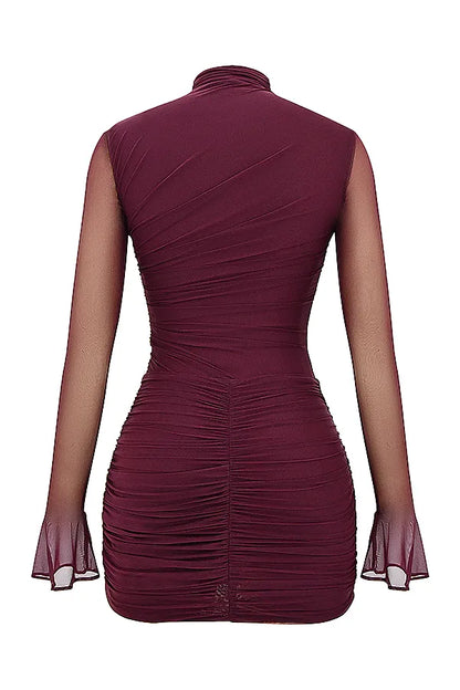 Lucasta Mulberry Gathered Mini Dress
