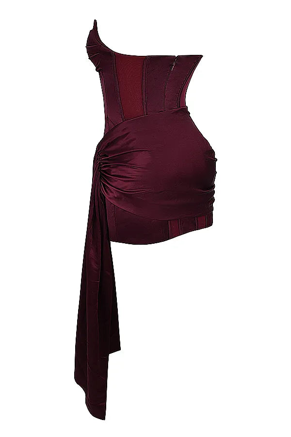 Loubella Mulberry Strapless Corset Dress