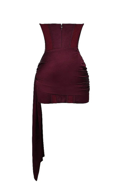 Loubella Mulberry Strapless Corset Dress