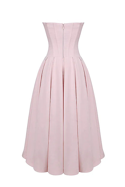 Lady Ballerina Pink Strapless Midi Dress