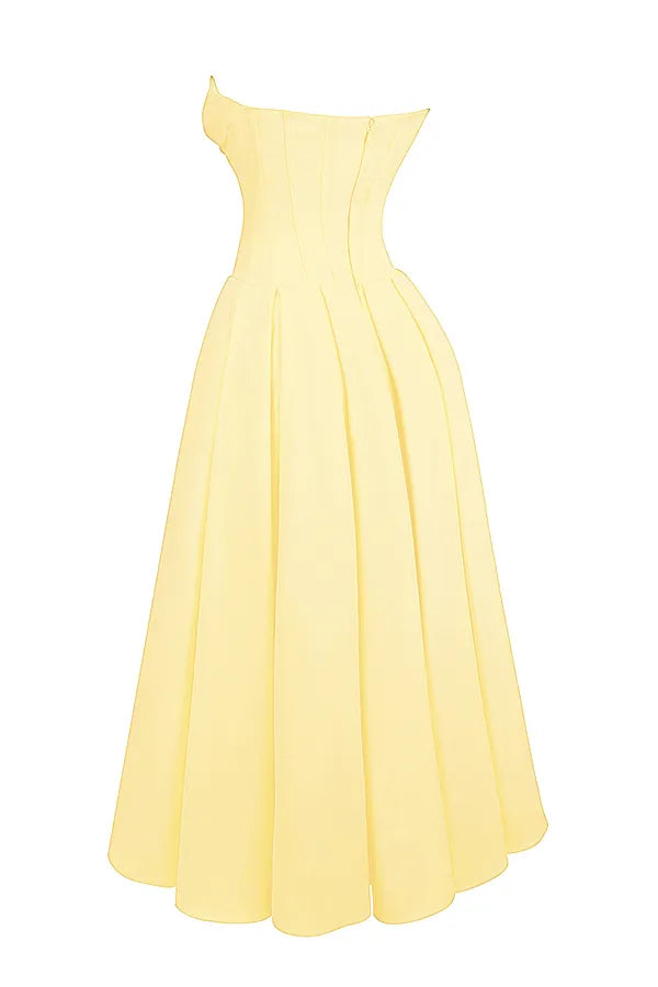 Lady Sunshine Strapless Tulle Midi Dress