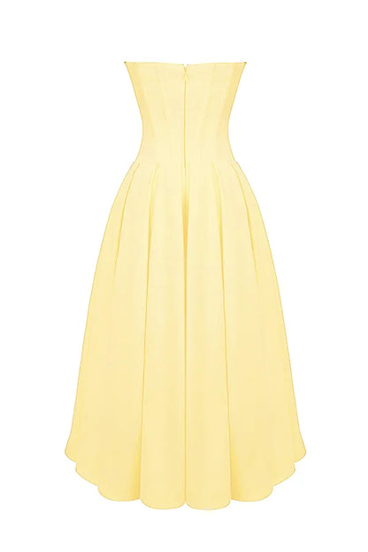 Lady Sunshine Strapless Tulle Midi Dress