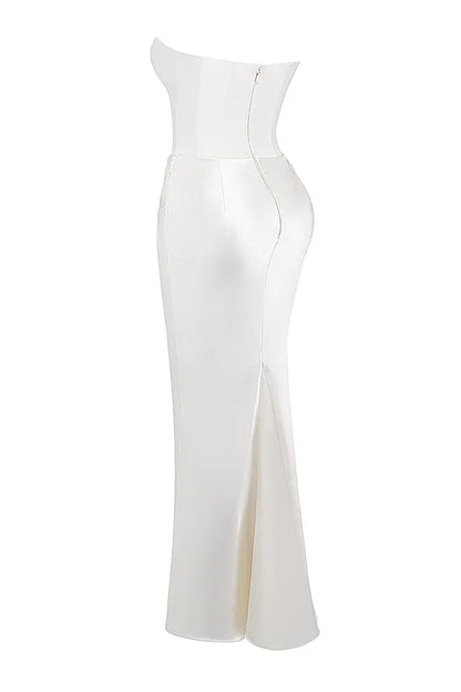 Persephone Ivory Strapless Corset Dress