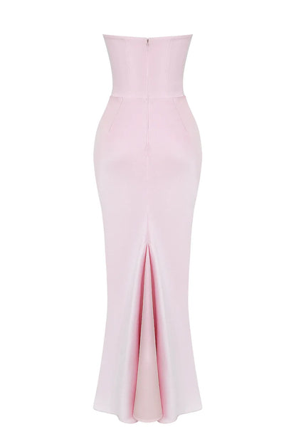 Persephone Rose Shadow Strapless Corset Maxi Dress