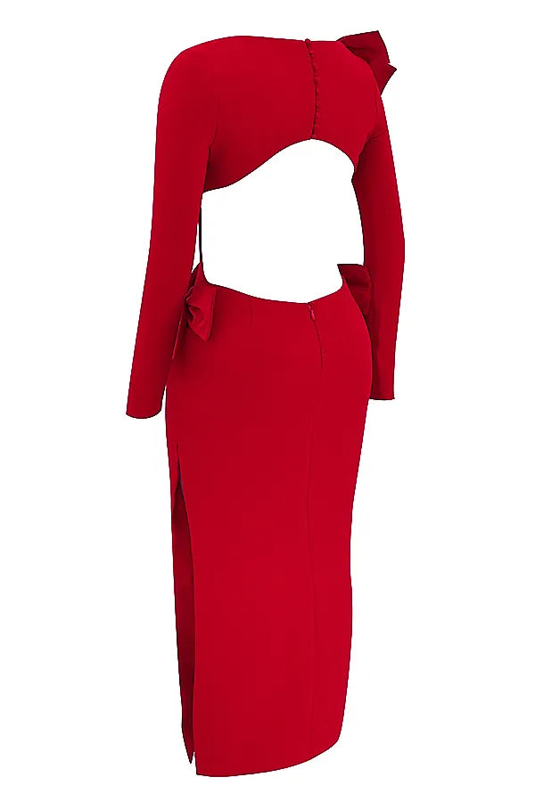 Lavele Red Bow Maxi Dress
