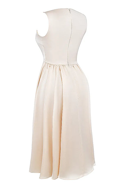 Shayla Vintage Cream Midi Dress