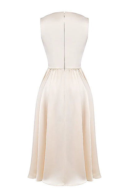Shayla Vintage Cream Midi Dress