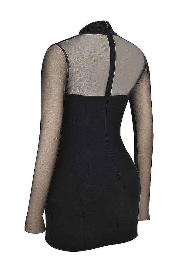 Holly Black Plunge Mini Dress