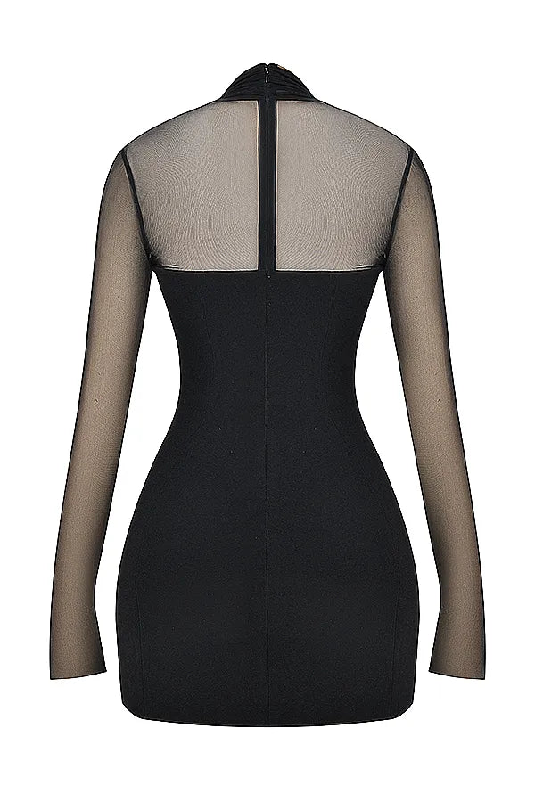 Holly Black Plunge Mini Dress