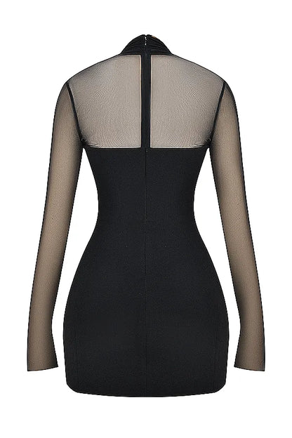Holly Black Plunge Mini Dress