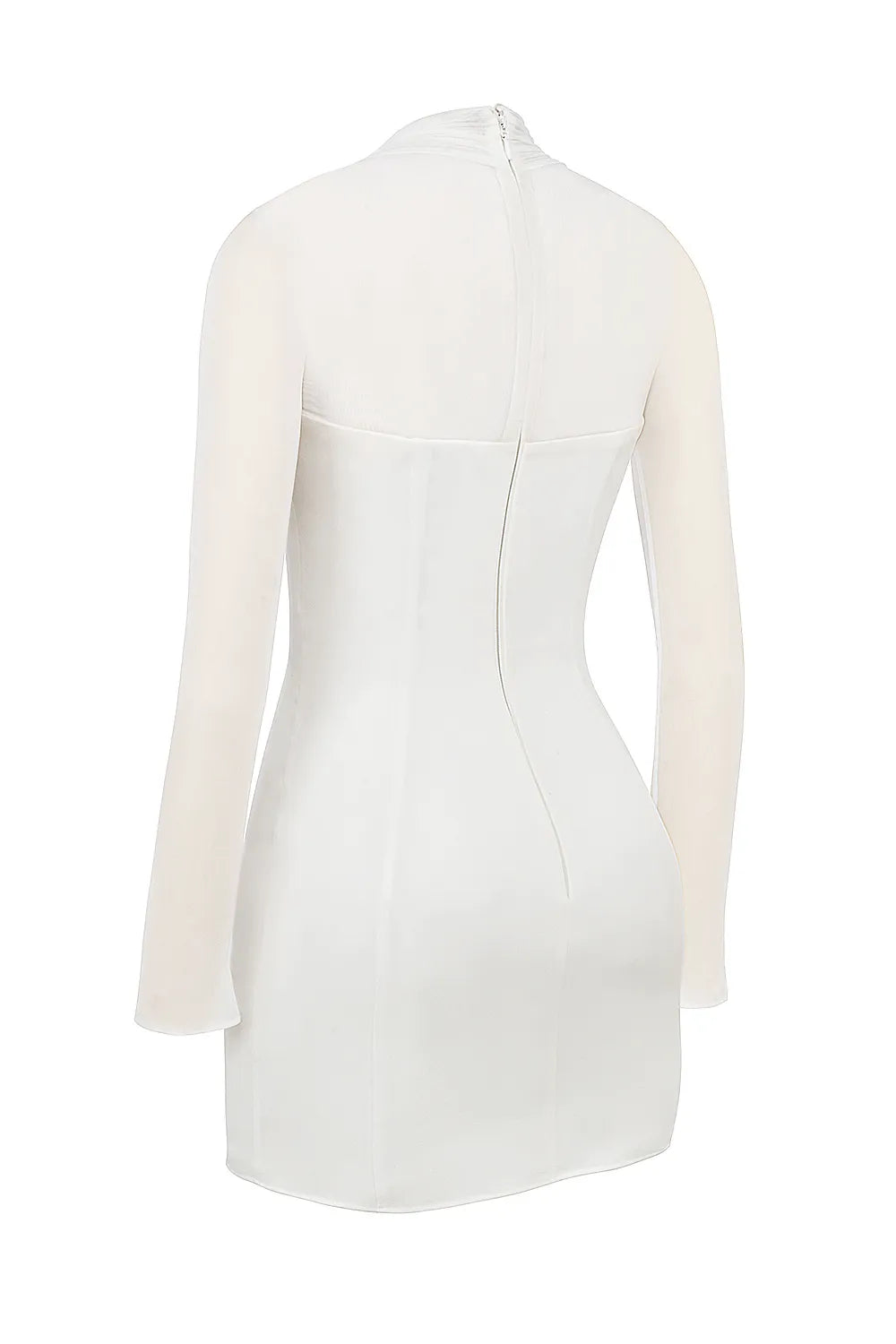 Holly White Plunge Mini Dress