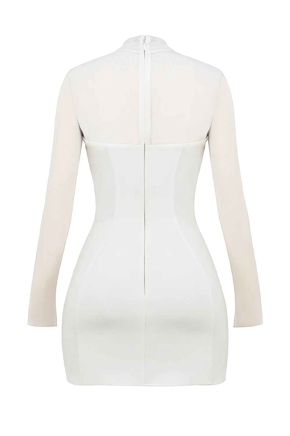 Holly White Plunge Mini Dress