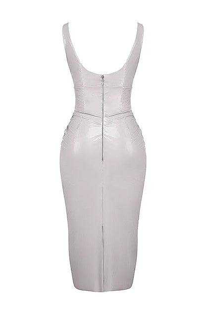 Madeleine Violet Ice Vinyl Midi Dress