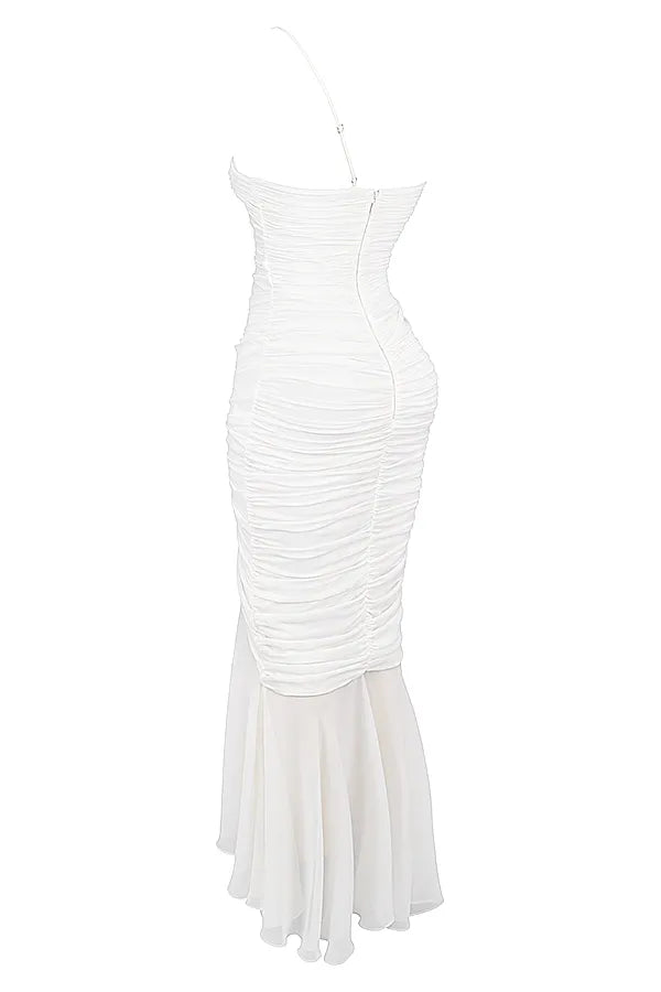 Pearla Ivory Ruched Maxi Dress