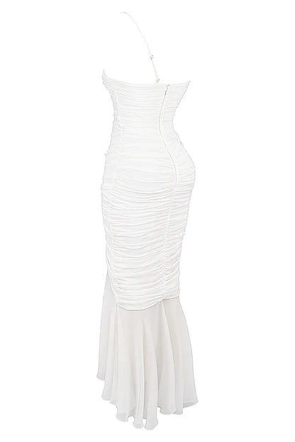 Pearla Ivory Ruched Maxi Dress
