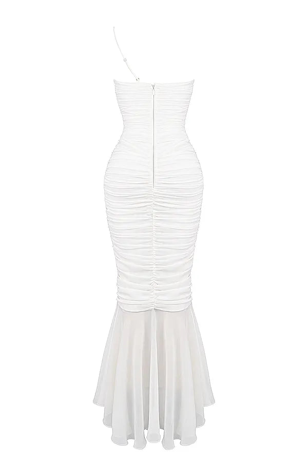 Pearla Ivory Ruched Maxi Dress