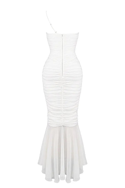 Pearla Ivory Ruched Maxi Dress