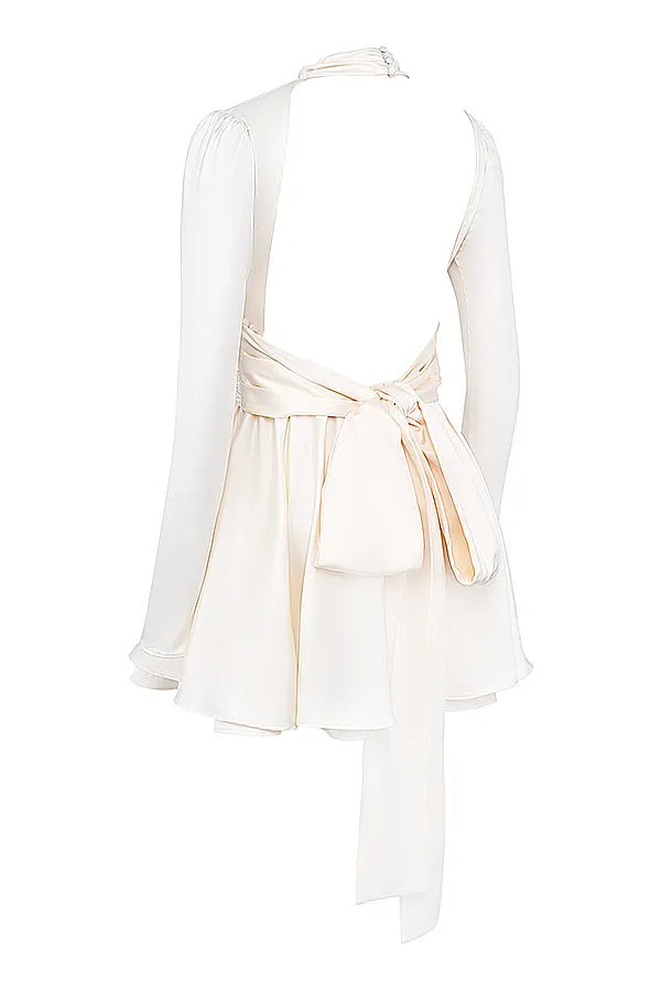 Aryana Ivory Bow Mini Dress