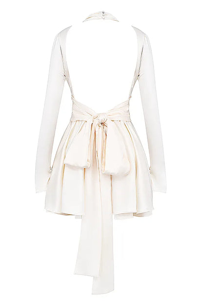 Aryana Ivory Bow Mini Dress