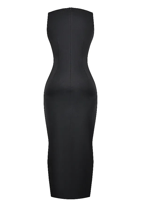 Filomena Black Maxi Dress