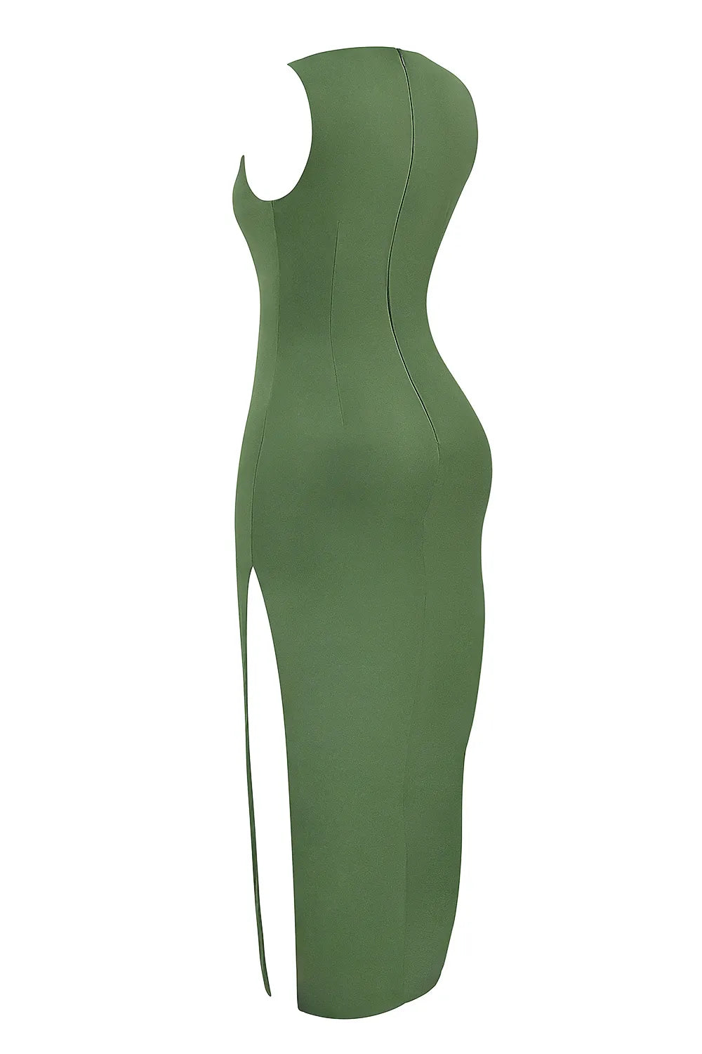 Filomena Olive Boat Neck Maxi Dress