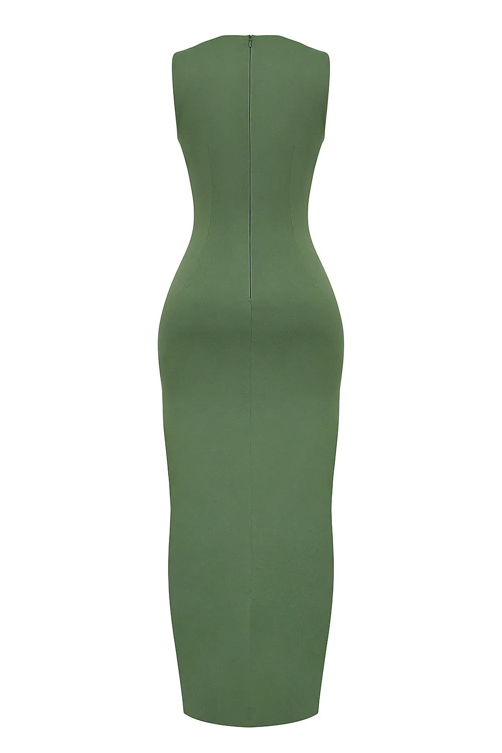 Filomena Olive Boat Neck Maxi Dress