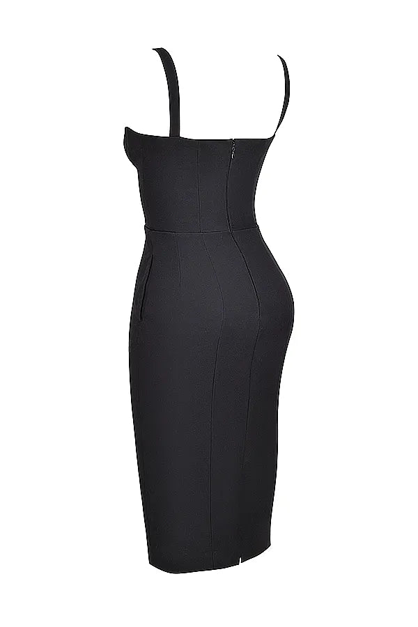 Bellissima Black Sweetheart Midi Dress