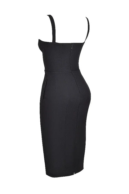 Bellissima Black Sweetheart Midi Dress