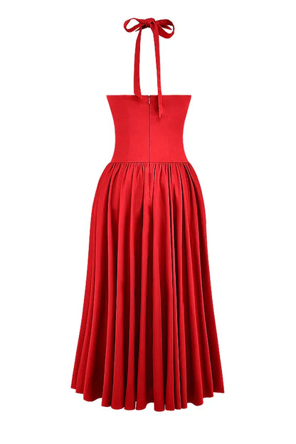Coquette Scarlet Halter Midi Dress