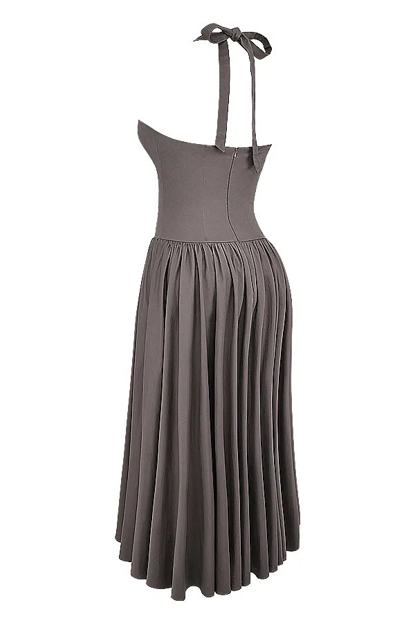 Coquette Smoke Halter Midi Dress
