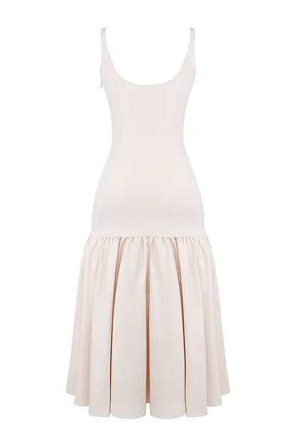 Amore Vintage Cream Dropped Waist Midi Dress