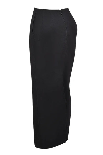 Hart Black Twill Maxi Skirt