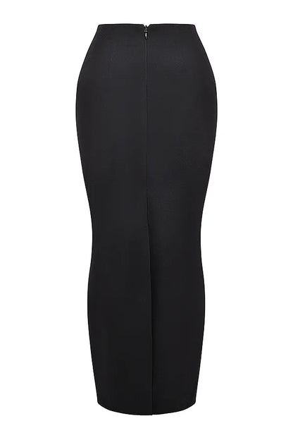 Hart Black Twill Maxi Skirt