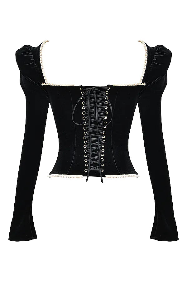 Noa Black Velvet Corset